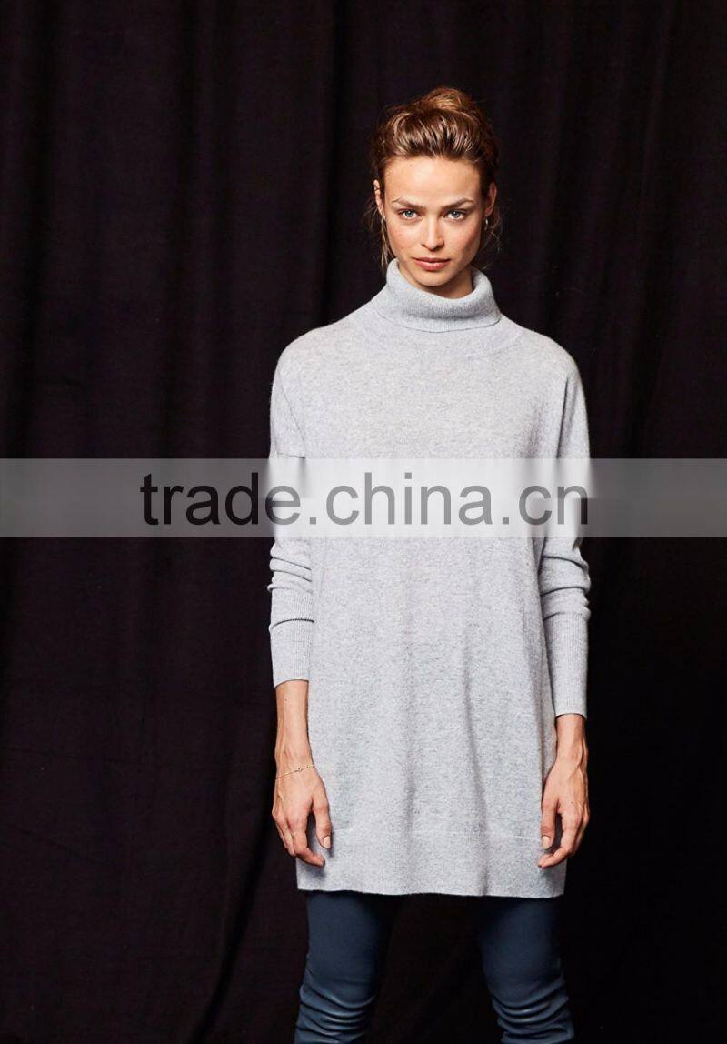 Unique Collar Long Line Cut Fashion Korean Sweaters Knitting Women Sweatshirt
