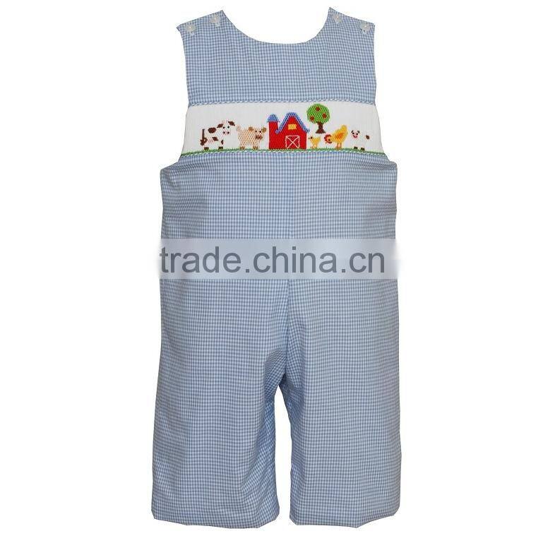 Smocked Pumpkins Thanksgiving Longall Cotton Overalls Brown Gingham Baby Romper Kids Halloween Costume