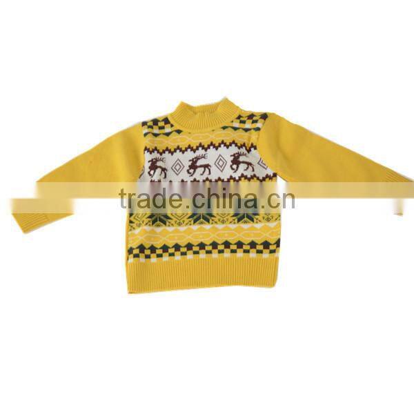 2014 New style 100% cotton jacquard boy's pullover sweater