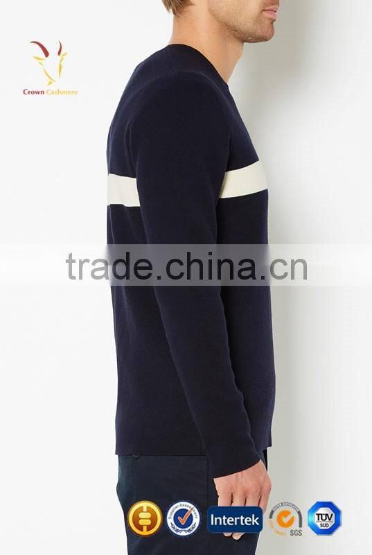 Excellent Navy Cashmere Pullover Wool Sweaters for Men