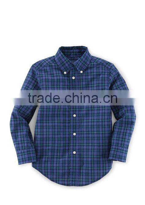 2016 Hot-selling school uniform wholesale long sleeve mens plaid polo shirt