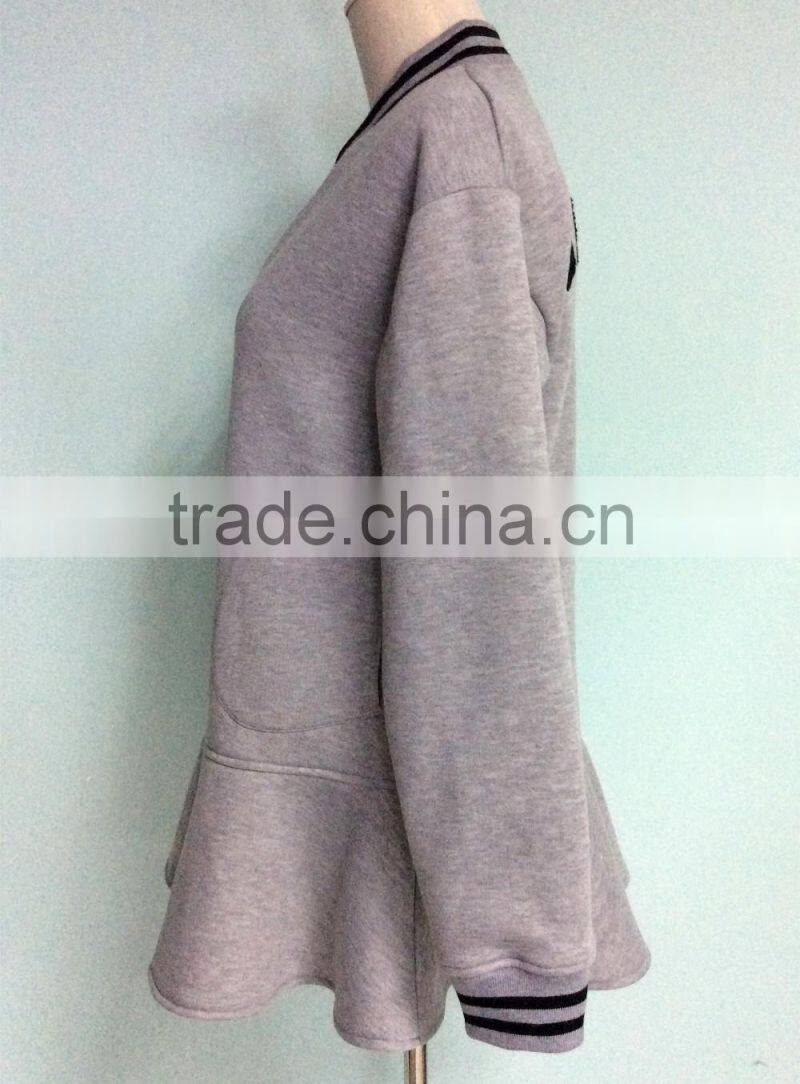 hotsale design bad ass printed winter women wool sweatshirt dress jersey fabric made in china