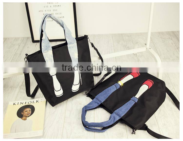 Fashion Women Shoulder Bag Quality Denim Lovely Leg Pack Tote Bag Handbag Ladies