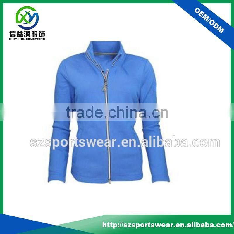 Ladies comfortable wear soft breathable material zipper down jacket