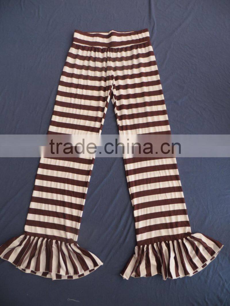 QL-85 women pants with the 7CM waist belt cotton women colorful ruffle long pants