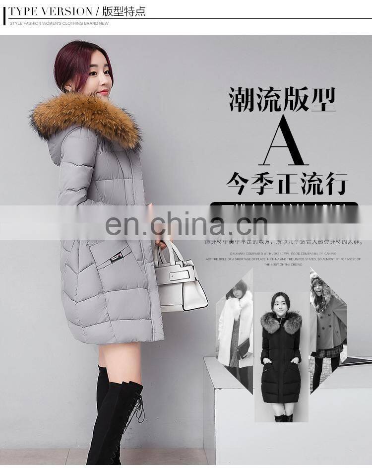 Down jacket cotton clothing women in the long section of thick hair collar collar winter winter casual cotton jacket S1021