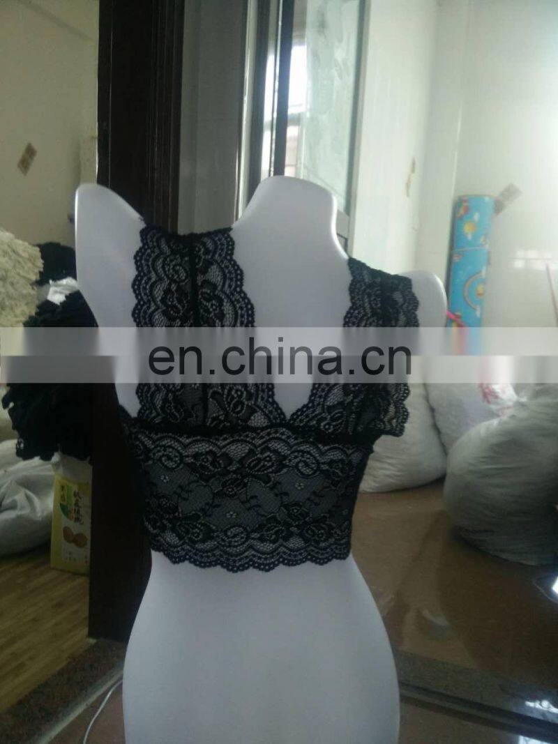 cheapest price factory transparent black women lace camisloe bra