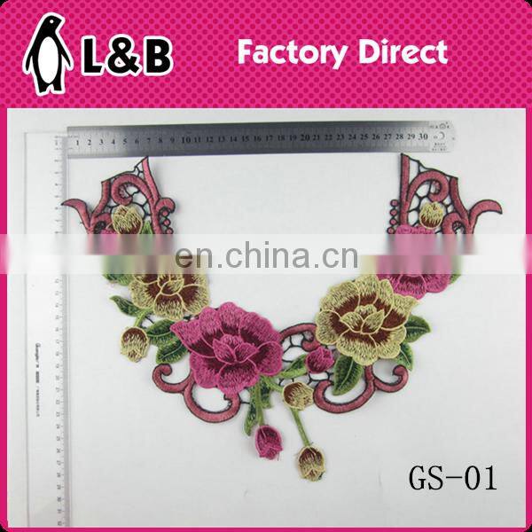XY-05 embroiderychemical lace collar,colorful neckline applique rose collars high-fashion lace collar wholesale
