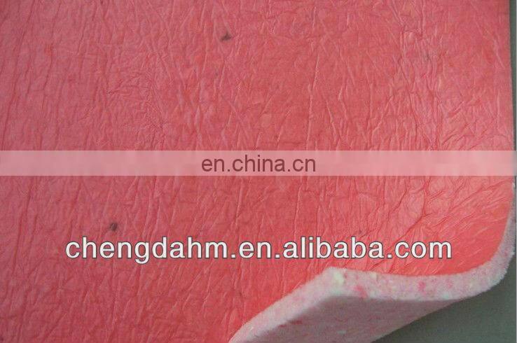 bonded foam with crepe paper underlayment