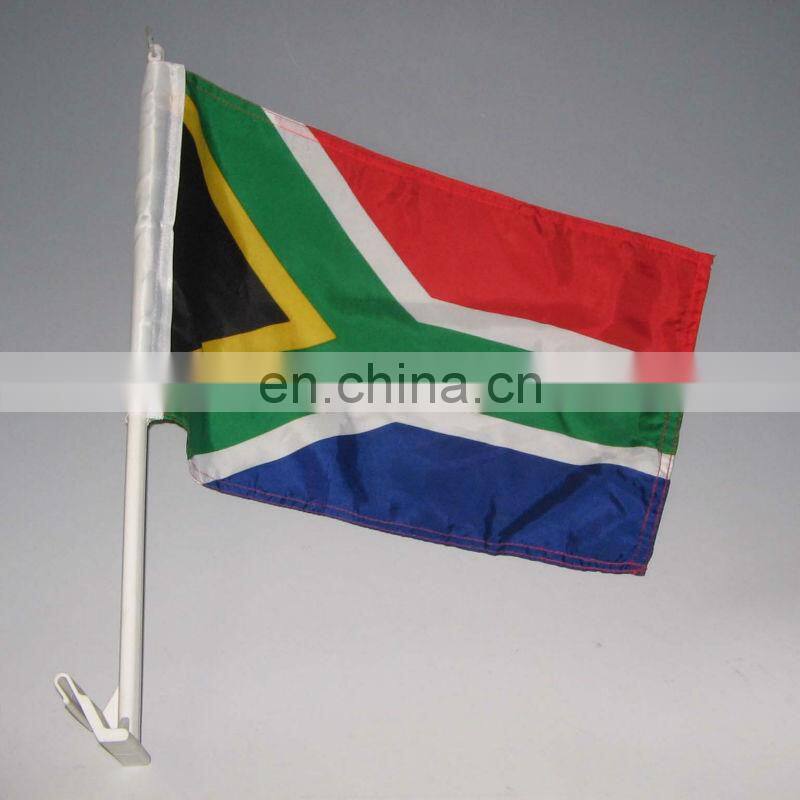 Small green white orange car window flags