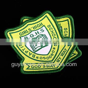 wholesale custom private woven logo badge for school uniform