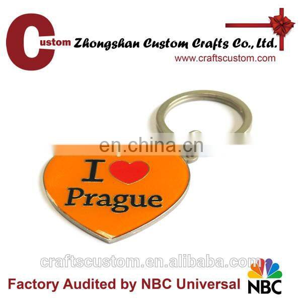 Custom lovely heart shape reflective keychain for sale