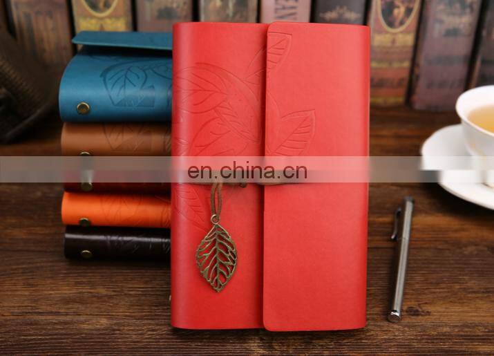 Vintage Leather Journal Notebook Classic Retro Ring Binder Diary Book