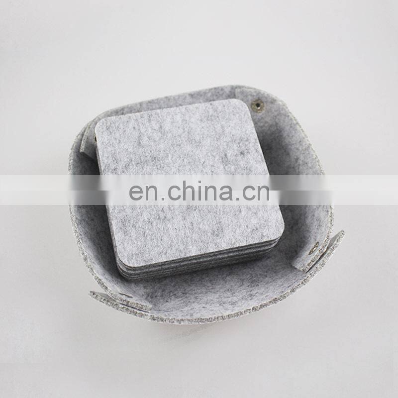 Home Decor Felt Table Mat with Holder felt Coaster Placemat Table Mat Pad Set for Drinks