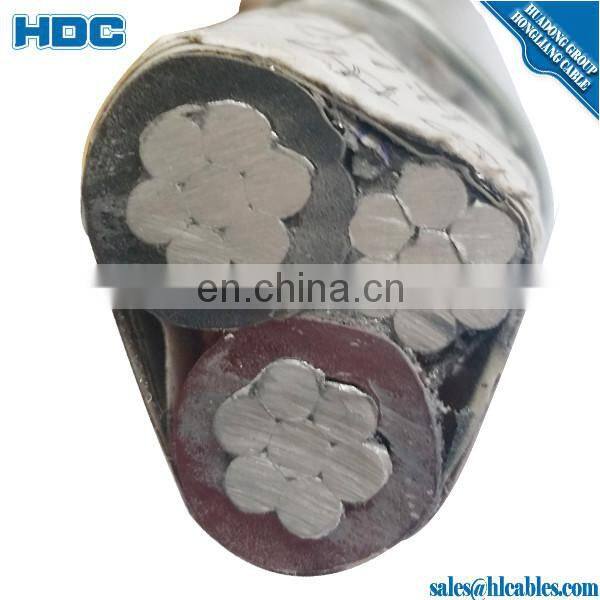 IEC 60287 Standard Aerial bundle conductor ABC cable 3x95+50mm2 Black XLPE insulation Aluminum conductor