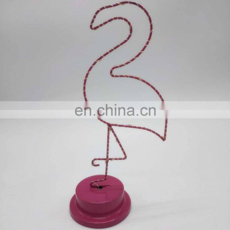 LED Metal Art Flamingo Shape Copper Wire Lights Decoration Lights