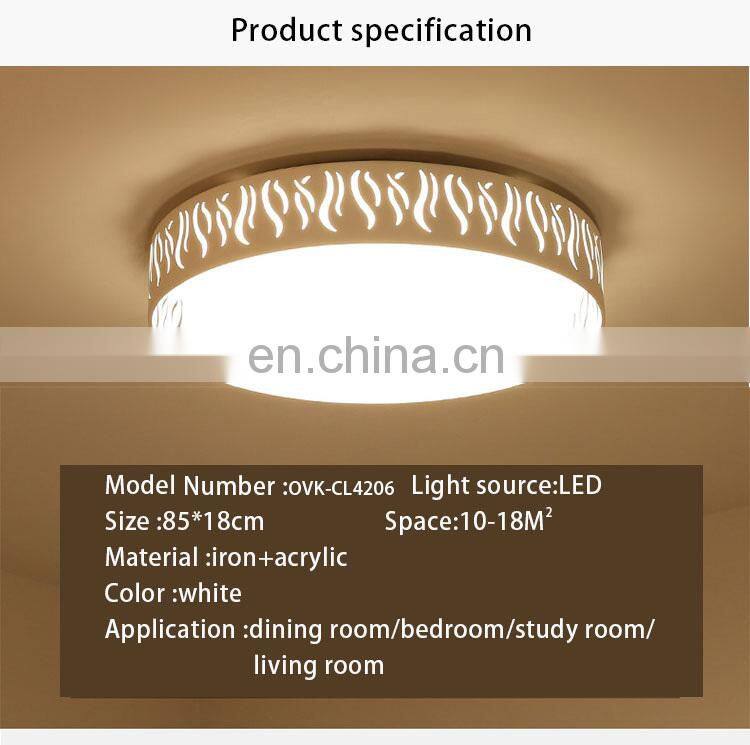 Modern LED Ceiling Light Round Bedroom Simple Living Restaurant Lighting