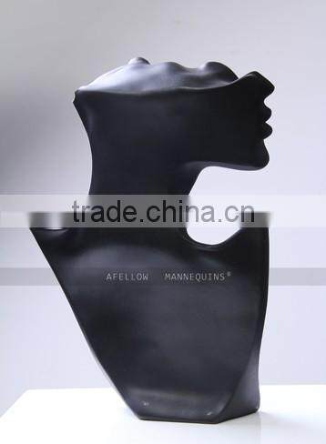Dispaly Jewelry/ hat /scarf mannequin head,Female Abstract head mannequin,Fiberglass Woman Mannequin Head,Cheap Black Head H1081