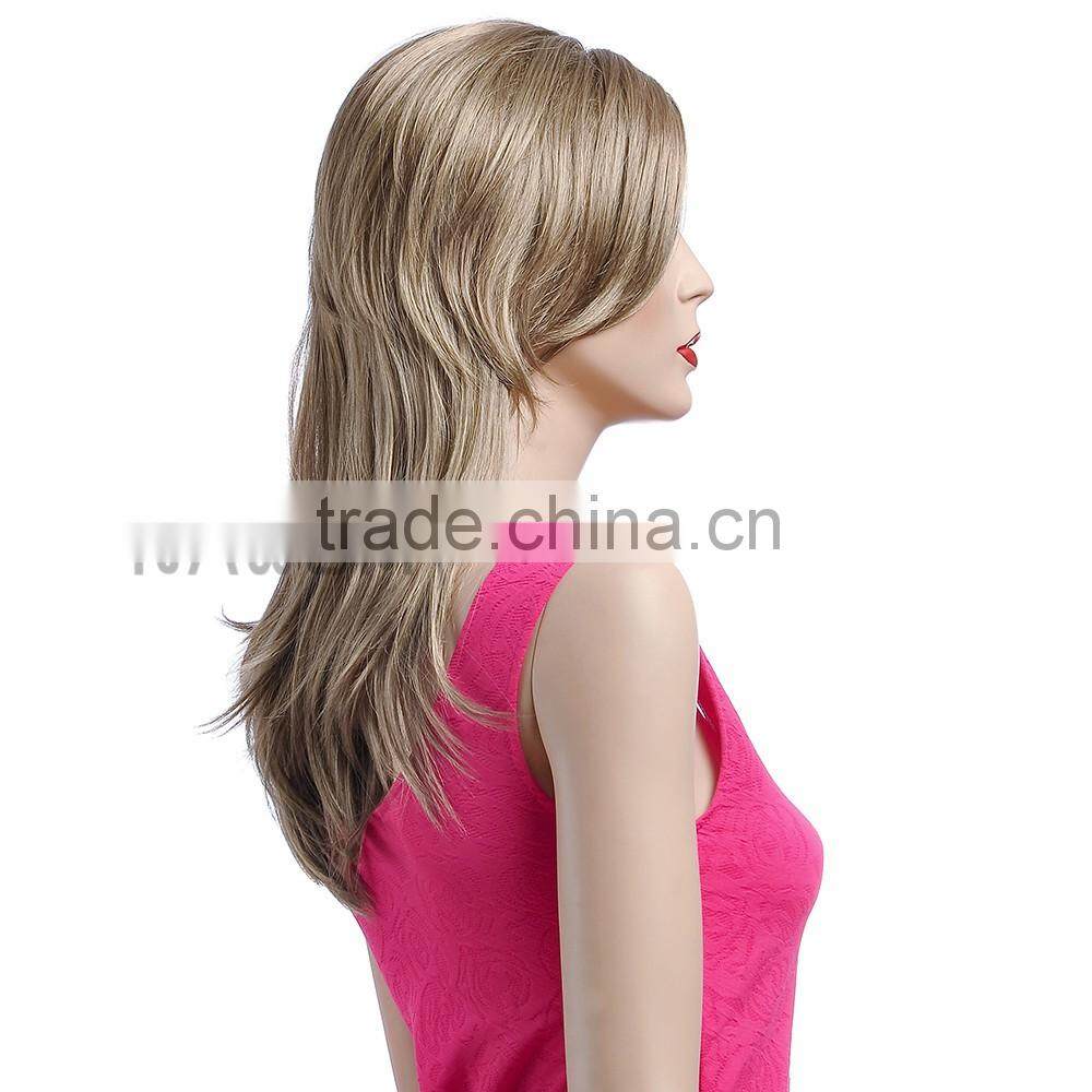 straight hair flooming face female wigs hair