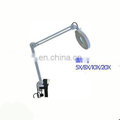 Nail beauty equipment magnifier magnifying nail Lamp with stand for nail salon use