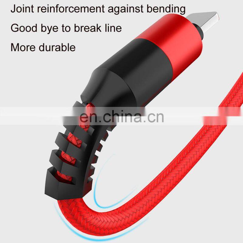 Multi 3 in1 USB Charging Cable Nylon Braided USB Cables Fast Multiple Charging cords