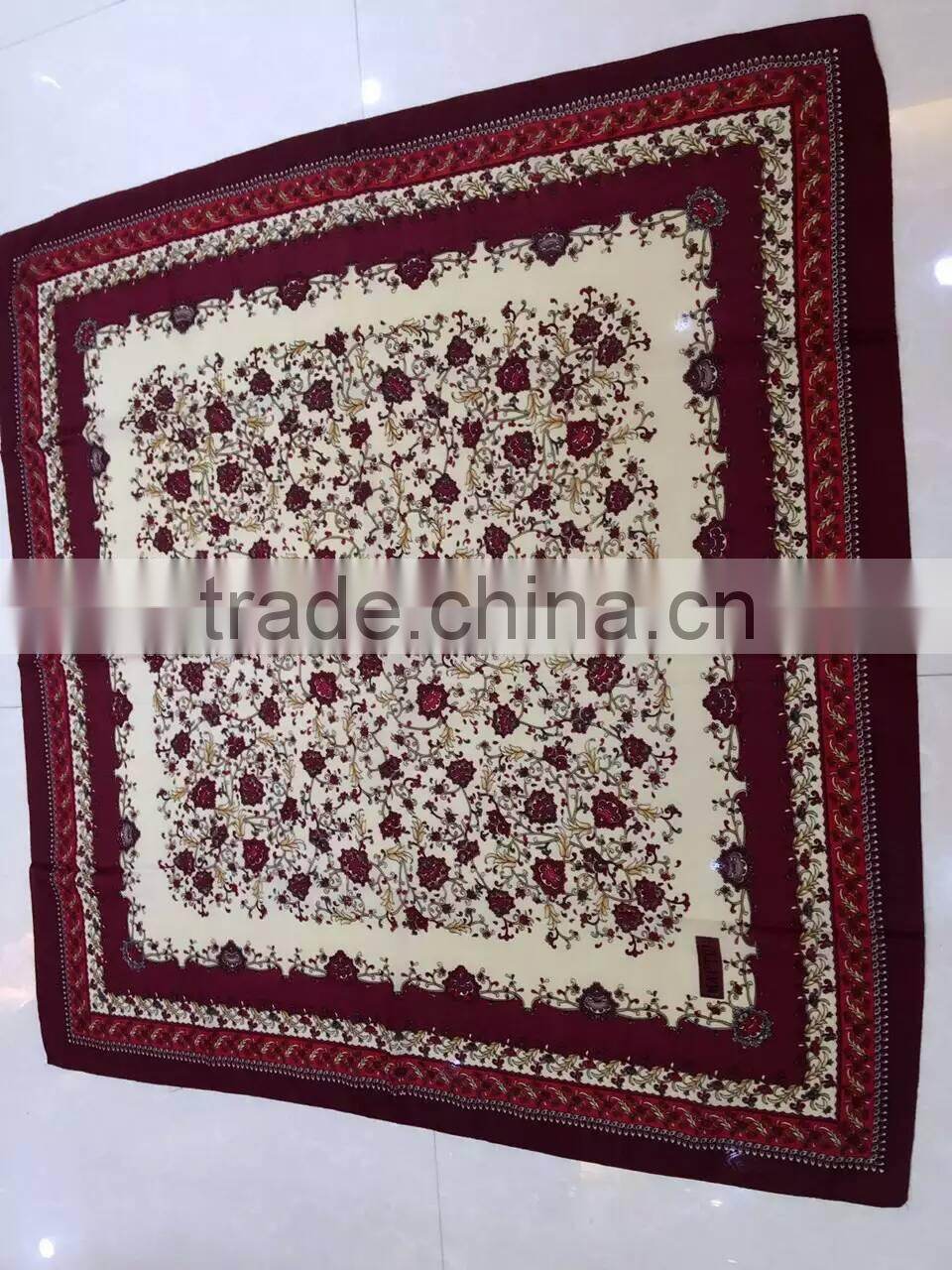 latest design fashion muslim square silk hijab 110*110cm (Very beautiful,not slide)