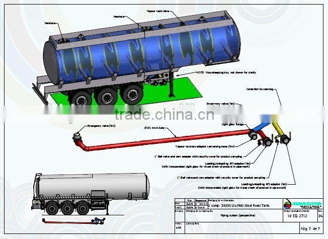3 axles petroleum tanker semi trailer