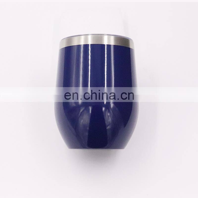 Hangzhou Watersy Colorful Outdoor Egg Shaped Powder Coating 12oz vacuum insulated stainless steel water bottle tumbler with lid