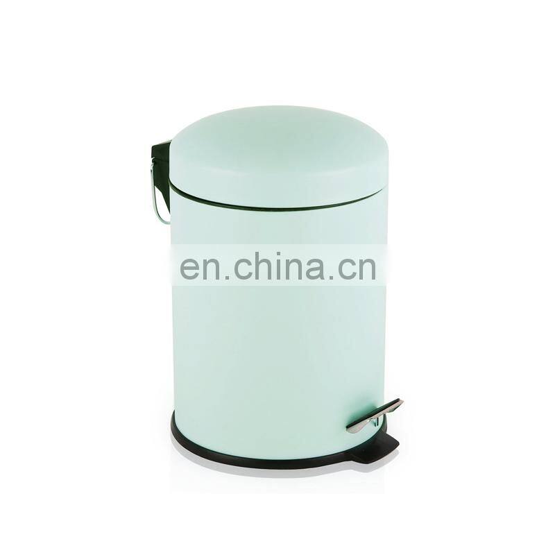 Colors metal bathroom trash bin with removable inner bucket