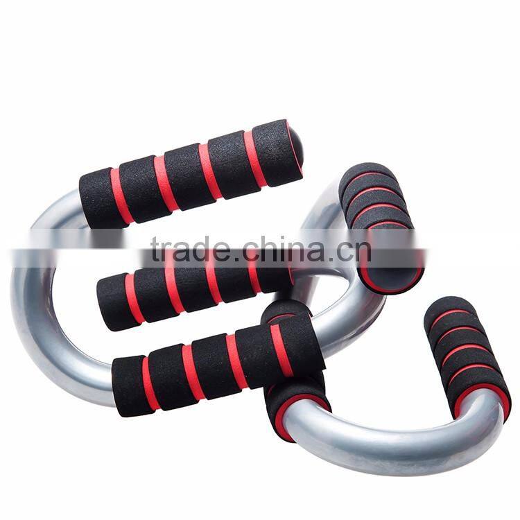 Home Fitness Equipment S-shaped Push Up Stand Push Up Bar Red color