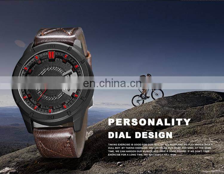 VAVA VOOM VA-201 Simple Leather Strap Calendar Auto Date Cheap Hand Watch Analog Display Quartz Watch For Men