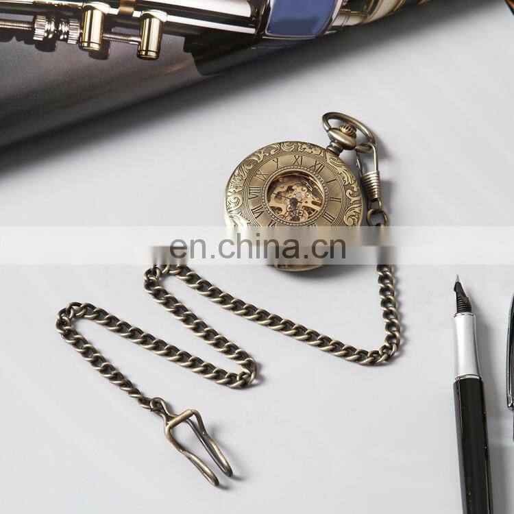 SHUHANG SH06 Men chain pocket wrist watch oem hand winding mechanical women metal watches