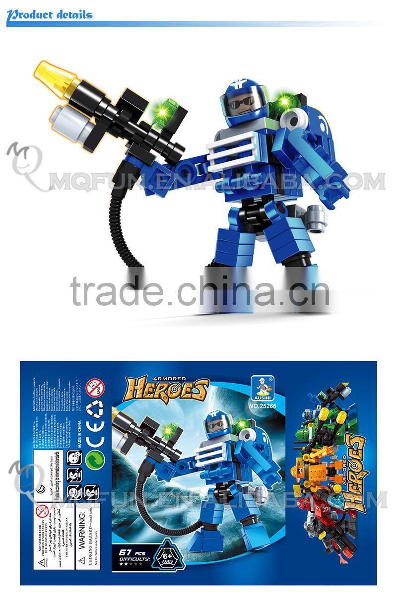 Mini Qute DIY city outer space guarder robot astronaut super hero action figure plastic building block educational toy NO.25266