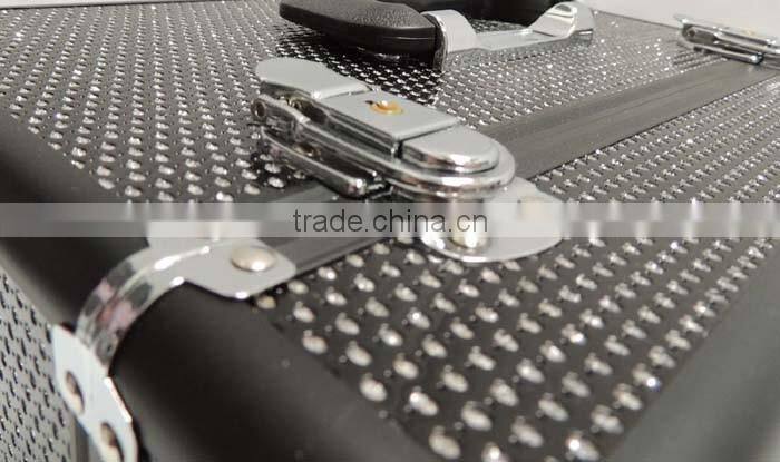 PRO Makeup Artist Rolling Train Case w/ 4trays & Dividers,Aluminum Travel Cosmetic trolley case