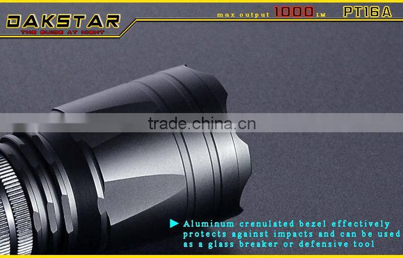 DAKSTAR PT16A CREE XML T6 18650 Aluminum Rechargeable Long Shot Deep Reflector 1000 Lumen Bike Light