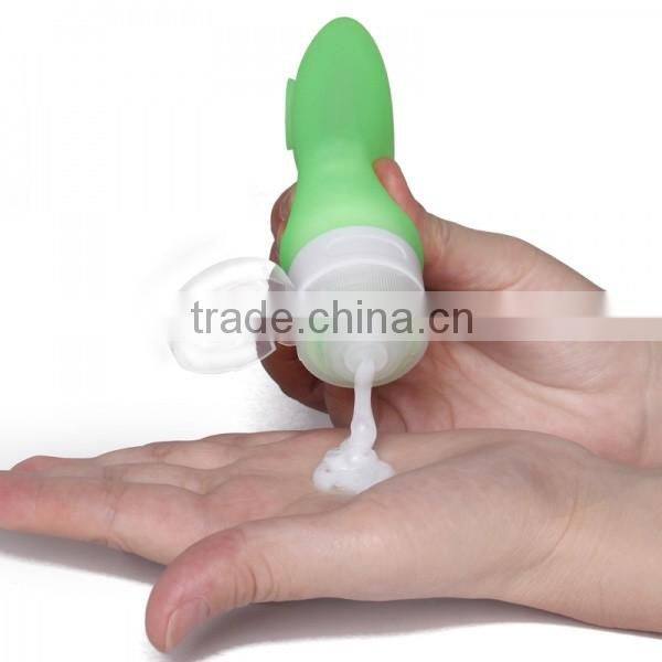 37/60/89ml silicone packaging bottle with sucker, silicone bottle for travel, small silicone bottle for soap/lotion/shampoo