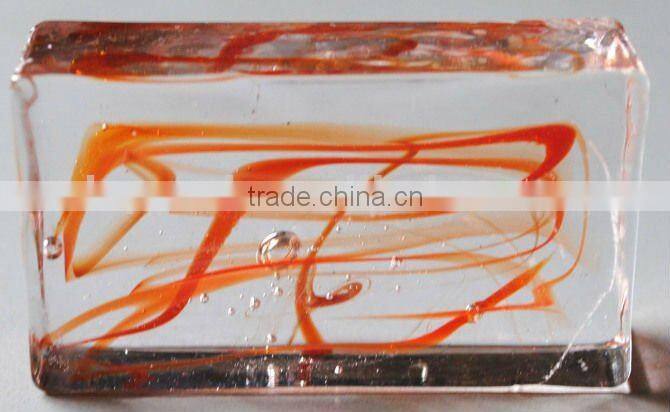hollow in-colored yellow glass brick