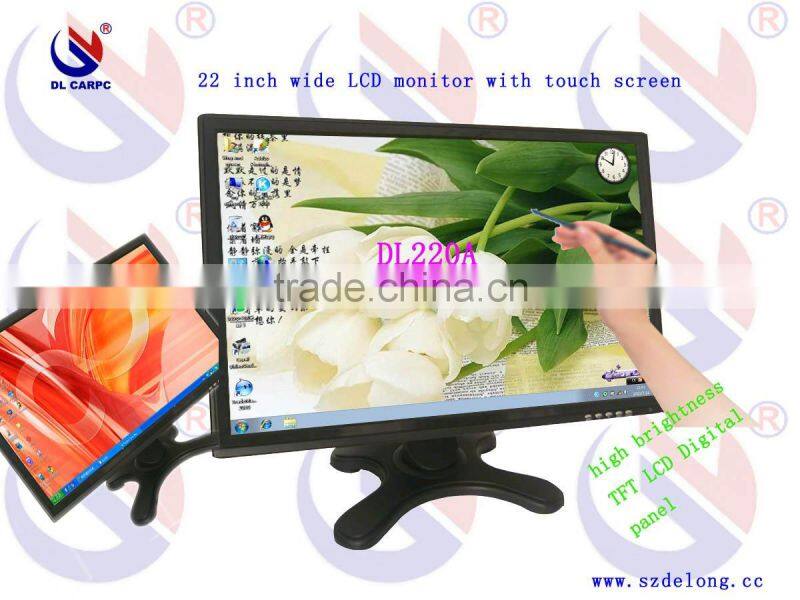 22" aluminium housing touch monitor with TFT LCD panel