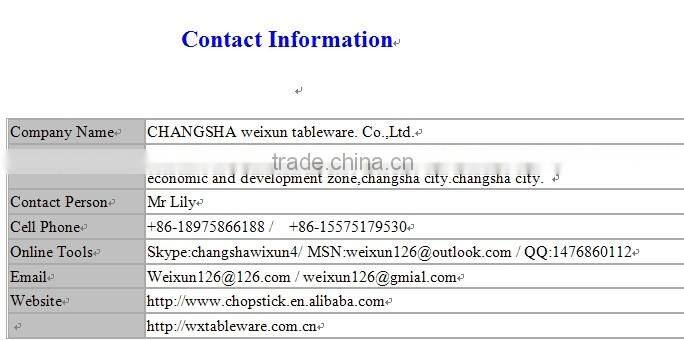 Paper cover custom disposable bamboo chopsticks