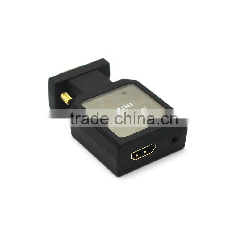 New Mini VGA + 3.5mm Audio to HDMI Converter Adapter