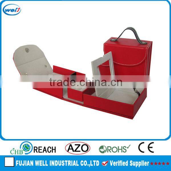 Red Croco Leather Jewelry Clutch