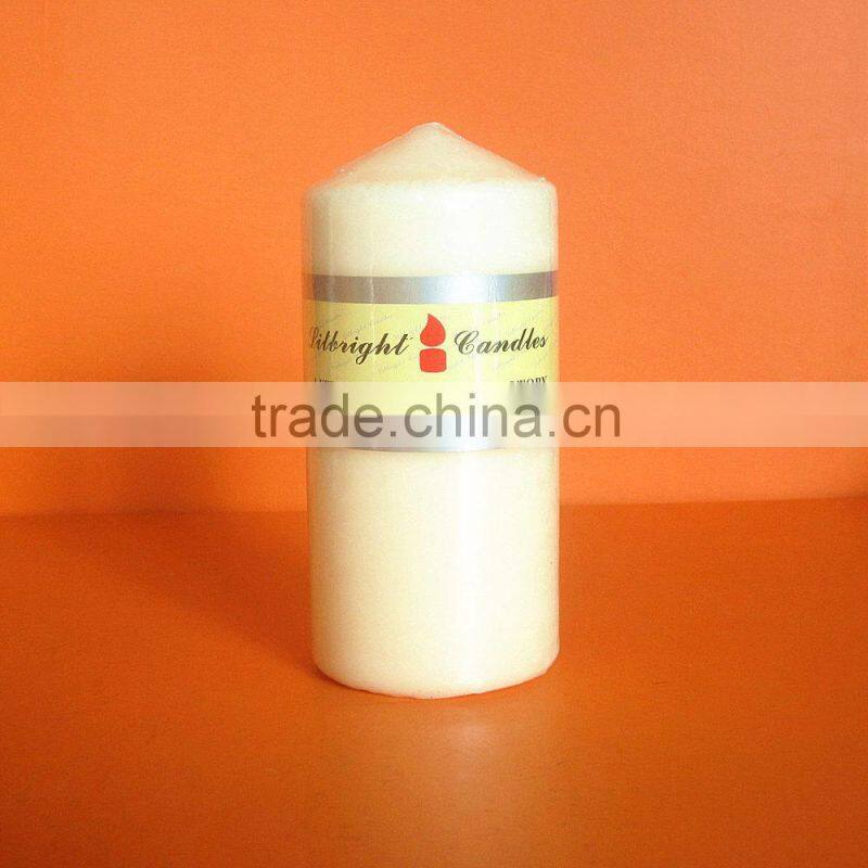 white solid pillar/ multi-colored solid pillar candle