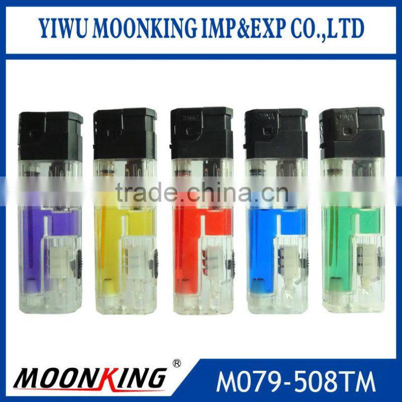 Plastic material color gas electronic cigarette lighter with led torch