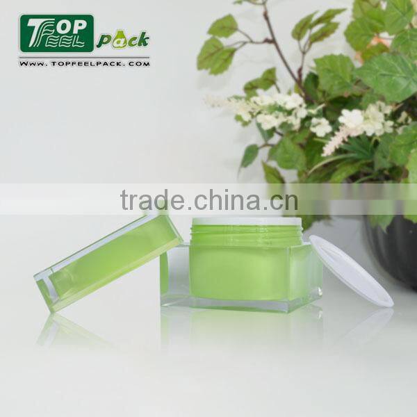 Plastic Square Cream Jar Cosmetic Packaging