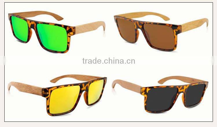 2015 high quality pc frame bamboo polarized sunglasses customized logo