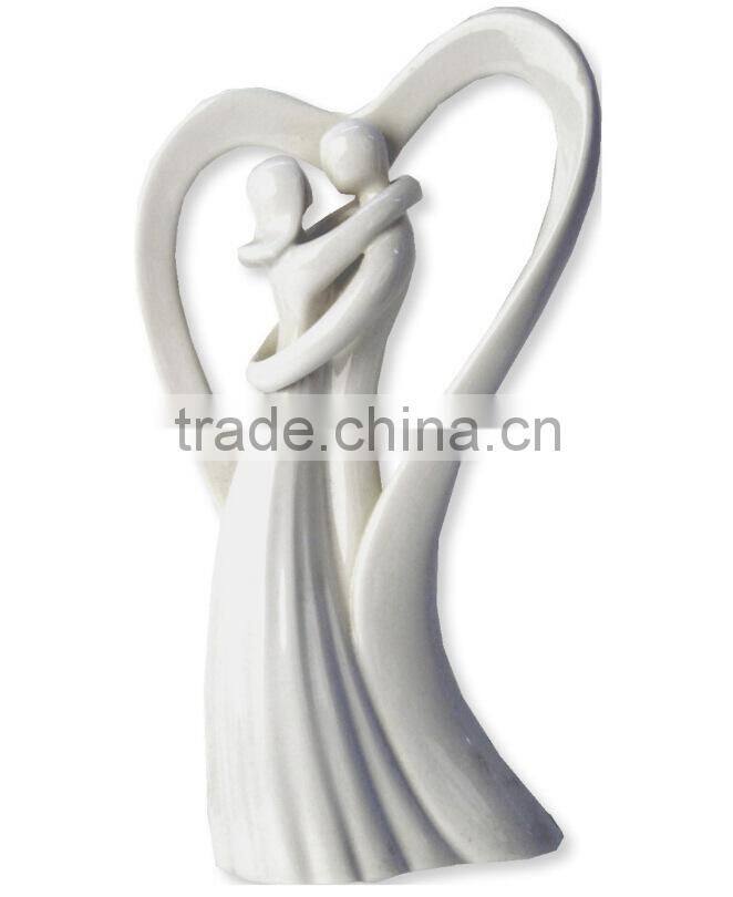 High Quality Event Supplies Bride and Groom Ceramic Figurine Cake Topper for wedding Party Table decoration-BY-TOP4