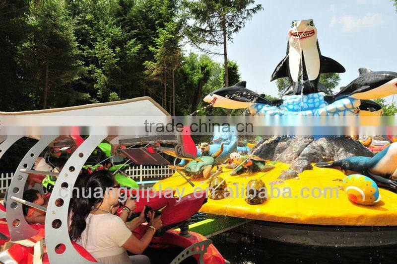 Amusement park equipment, popular spin rides, rotate amusement rides, Fight Shark Island, water shooting/ laser shooting