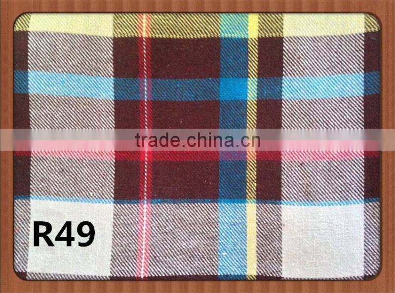 48.4%polyester New style 101, green black check cotton shirt flannel fabric