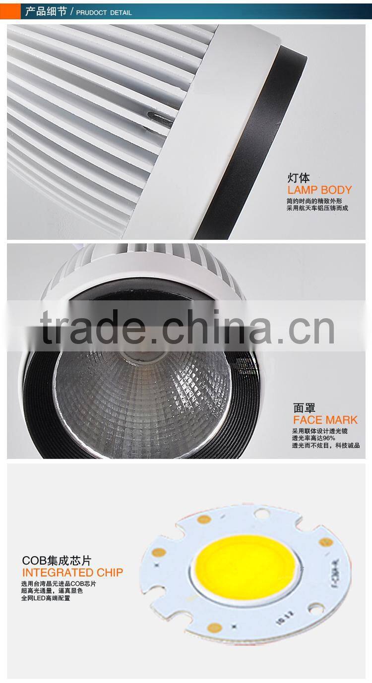 Factory Sales 10w 20W 30W COB LED Track Light The Clothing Store LED Spotlights LED Rail Light