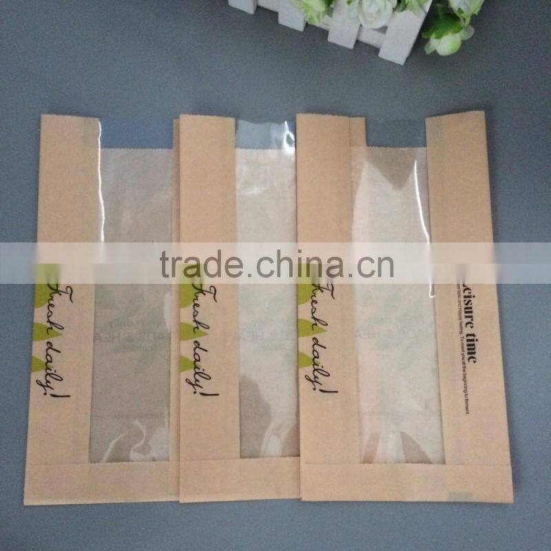 brown colour cheap Custom food grade bread packaging paper bags